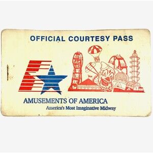 Ride Tickets Book Vintage Courtesy Passes Amusements of America Five Vivona Bros